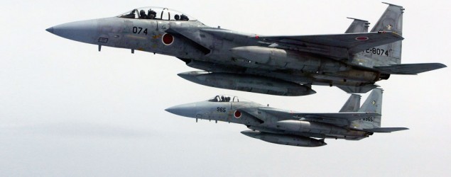 Japan scrambles jets after Chinese flight; Japanese F-15s (Koichi Kamoshida/Getty Images)